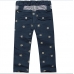 Navy Blue Zebra Printed Cotton Pants