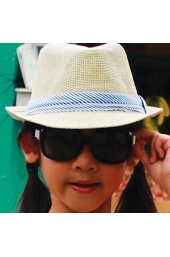 Beige Hats with Blue Strip