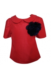 Red Baby Doll Blouse
