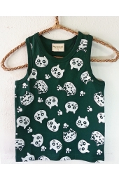 Green Cat Printed Singlet