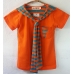 Orange Tees with Strip Scarf