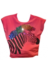 Pink Oversized Zebra Tees